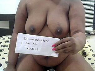 Verification video featuring ebony and indian participants in a hardcore session.