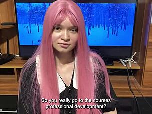 Step Sister Tried New Uniform and Showed Her Blowjob Skills to Me