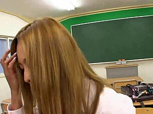 a perverted teacher instructs his hot japanese student on creampies and fucking