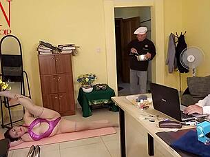 yoga time in the office with regina noir scene 6