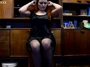 nympho housewife pleasures herself while husband works