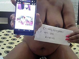 Verification video featuring ebony and indian participants in a hardcore session.