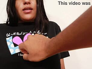 Colombian university student has her first time experience with a companion in POV