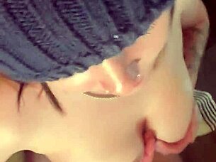 Pretty tanned skater chick dominates and gets a handful of cum