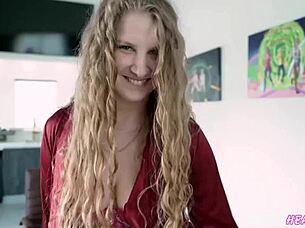 Step daughter questions her stepdad.