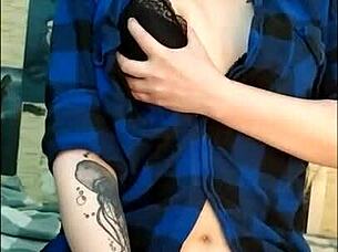 stunning girl loves edging her friend's cock