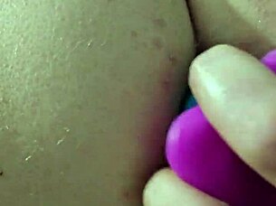 Fella stuck a whole rainbow dildo into tight anal hole