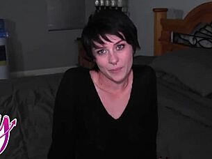 Sexy neighbor's daughter kitty lockout in roleplay, pierced nipples exposed during bareback missionary fucking