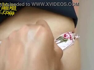 Student's floral panties come off, wet pussy gets direct insertion, tight and quick cum