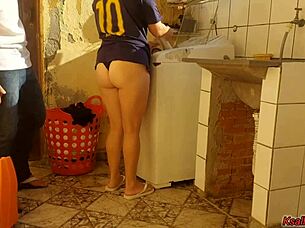 Married Housewife Pays Technician With Her Pussy