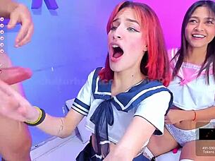 i'm one of the pretty sailor sluts giving sloppy blowjobs to this foreigner, spitting on his big cock