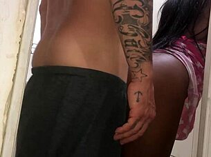 latina gets assfucked in bathroom at night