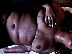 Black bbw screams vibrator orgasm!