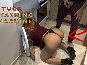 The Stupid Maid Gets Stuck In The Washing Machine
