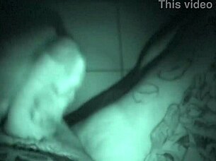 Late night stroke session with tattooed babe