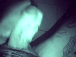 Late night stroke session with tattooed babe