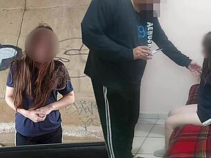 Old man offers money to young babe for first time doggystyle under bridge