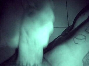 Late night stroke session with tattooed babe