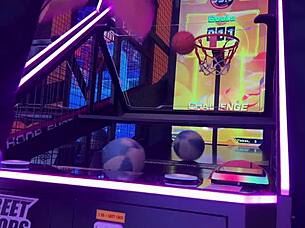 Teen offers creampie if you score 10 hoops in homemade footjob game.