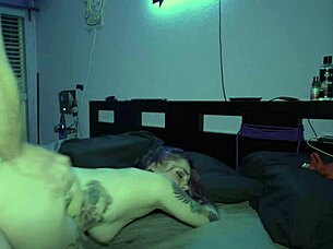 That tatted goth couple is fucking rough, she's moaning so loud