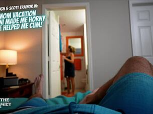 Stepmom In Bikini Helps Step Son Masturbate To Orgasm On Vacation