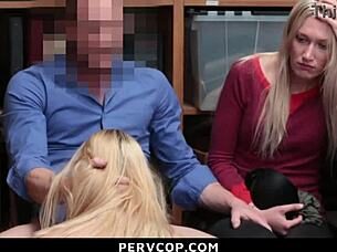 mother and stepdaughter caught shoplifting by pervcop
