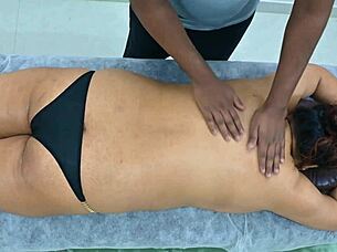 Big Ass Latina Receives Massage From Desi Black Boy