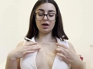 Teasing stepsister in tit showdown 😏 homemade fun