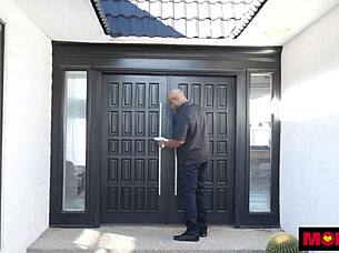 sexy milf with bolt-ons rides bbc, creampie in doggystyle