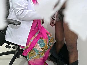 Indian Lady Doctor Checks Patient Dick With Desire