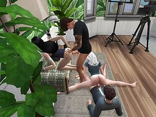 Intense Group Sex On Floor And On Chair With Amateurs