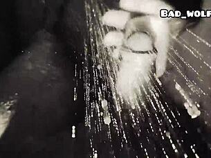 Hungarian bodybuilder masturbates in shower solo