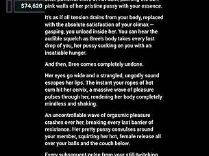 Bruce transforms into bree, the submissive bred by a monster cock in creampie action