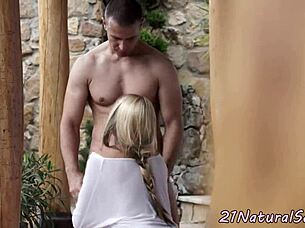 the classy babe gets fucked while still clothed in this outdoor scene, feeling every thrust