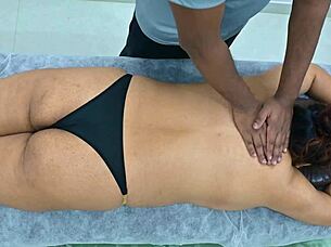 Big Ass Latina Receives Massage From Desi Black Boy