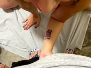 no lunch, so she sucked my cock and swallowed cum.