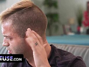 MILF hosts in kitchen offer free use for 5-star reviews, teasing doggystyle