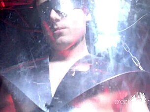 gay strip dance by kinky guy in spandex suit with big cock cumming!!