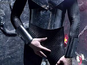 gay strip dance by kinky guy in spandex suit with big cock cumming!!