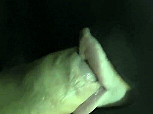 Goth blindfolded gives blowjob, gags