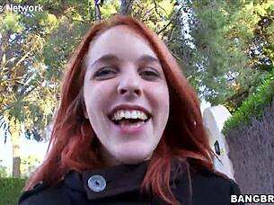 redhead latina takes mouthful 😋