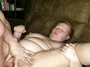 Does this moaning milf scream louder when fucked in her pink thong?