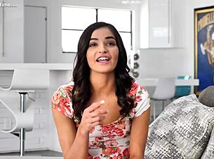 Teen rides big cock cowgirl and gets cumshot in tight pussy missionary