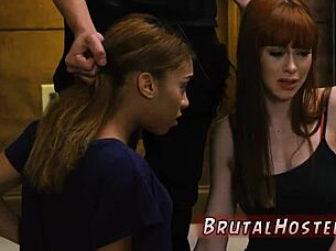 Teen 18+ bound in hardcore BDSM bondage, dominated and fetished extremely