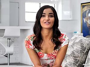 Teen rides big cock cowgirl and gets cumshot in tight pussy missionary