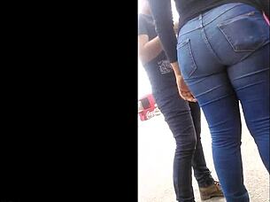 Culona In Tight Jeans: Big Candid Ass Tease?