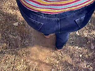 Stepsister tricked into jungle for a fuck