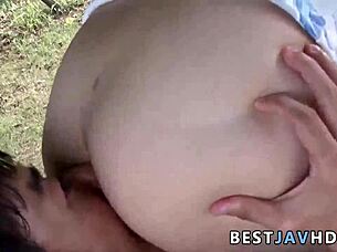 Hardcore Japanese Deep Throat Activity Outside with Clean-Shaven Pussy Star Yuuka Kaede