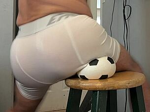 Groin Stretch In Tight Spandex Shorts.