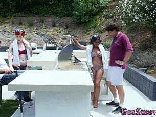 watch these group teen stepdaughters getting facial cum in mouth